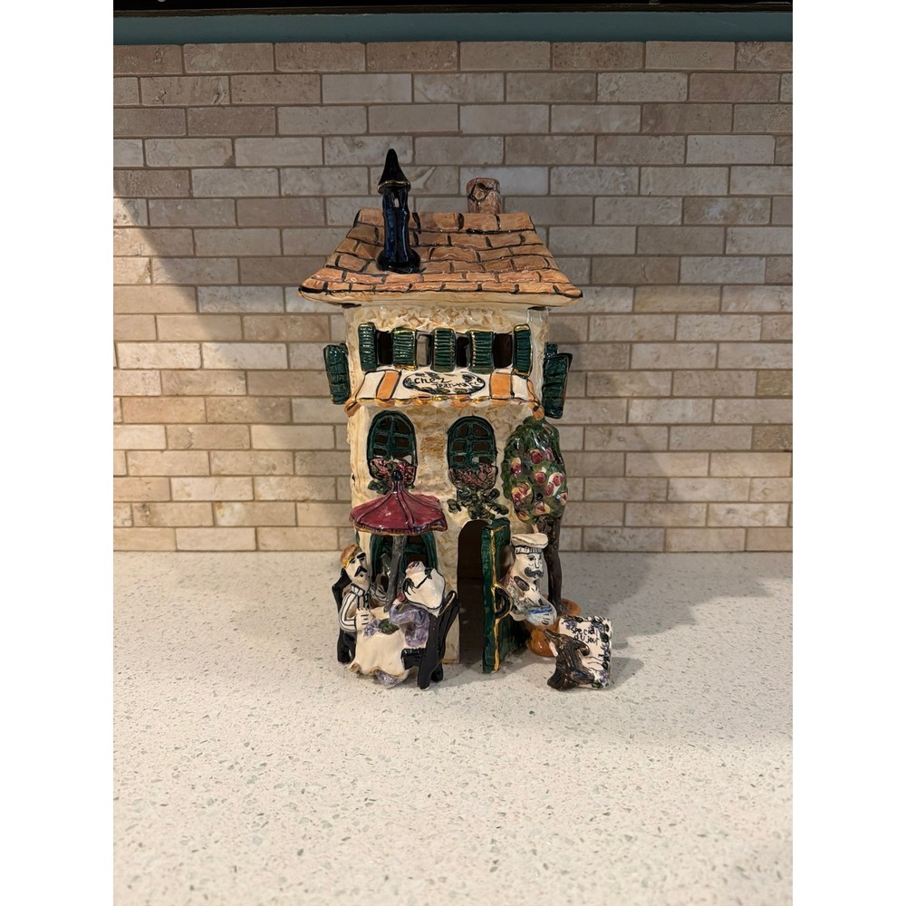 Blue Sky Clayworks Chez Jean Marc‎ French Cafe Tea Lite Candle House